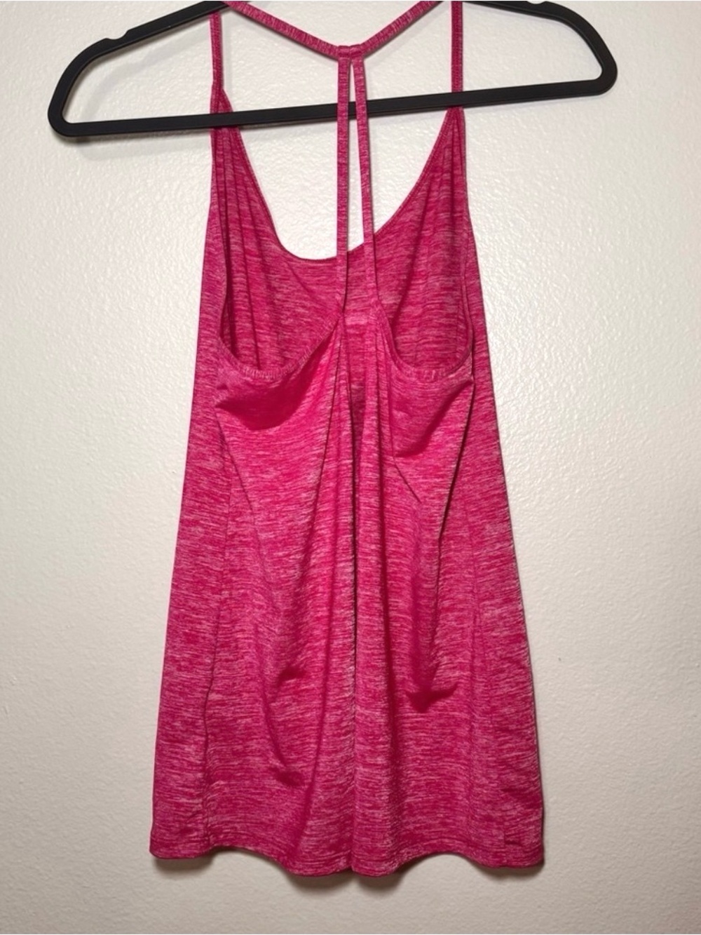 Nike Dri-FIT Heathered Pink Strappy Back Tank Top Large Athletic Gym - Picture 2 of 6